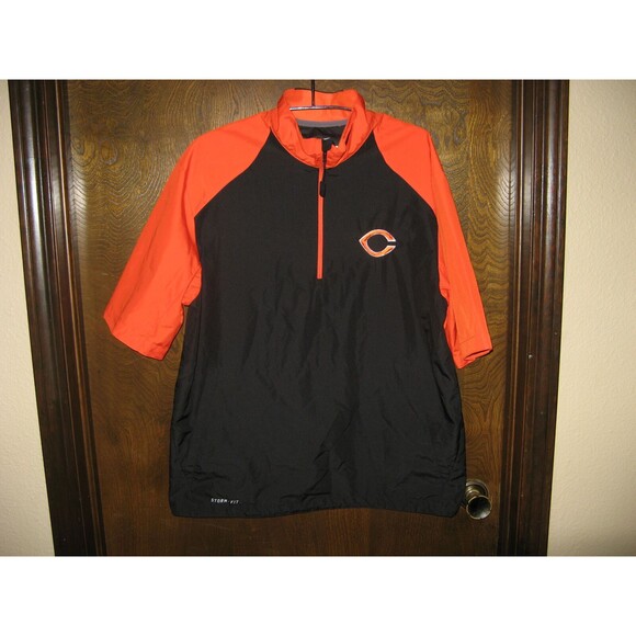 Mens Nike Storm Fit Chicago Bears 1/4 Zip SS Pullover Black & Orange Jacket Sz M - Picture 1 of 3